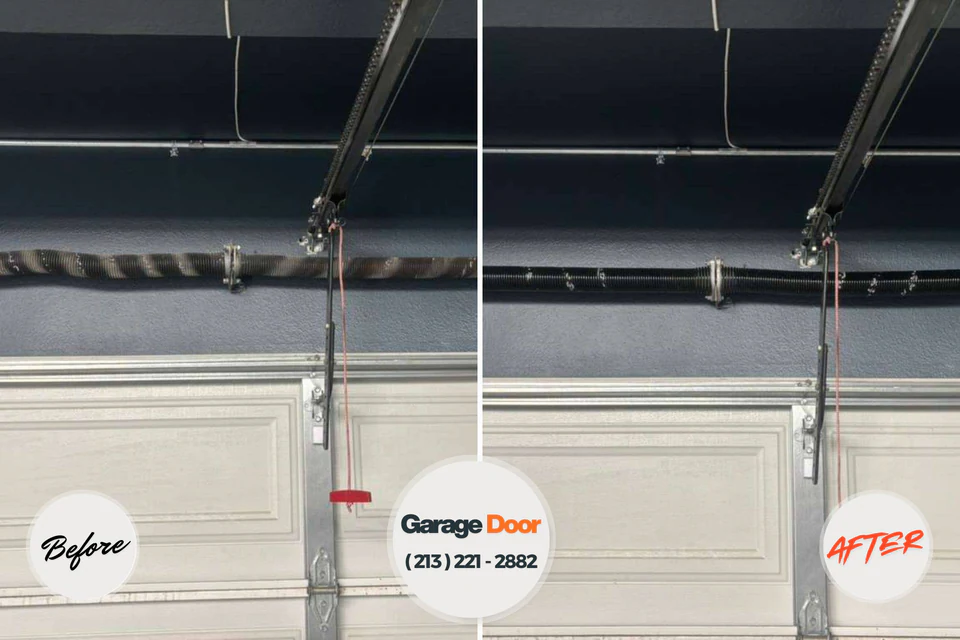 Before and after: garage door repair Marlton, NJ